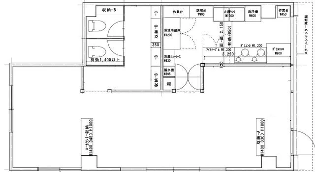 蓮根の居酒屋居抜きの平面図