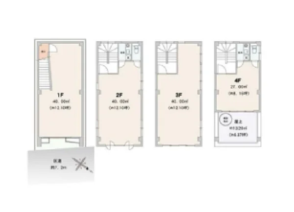 王子のスケルトン物件の平面図