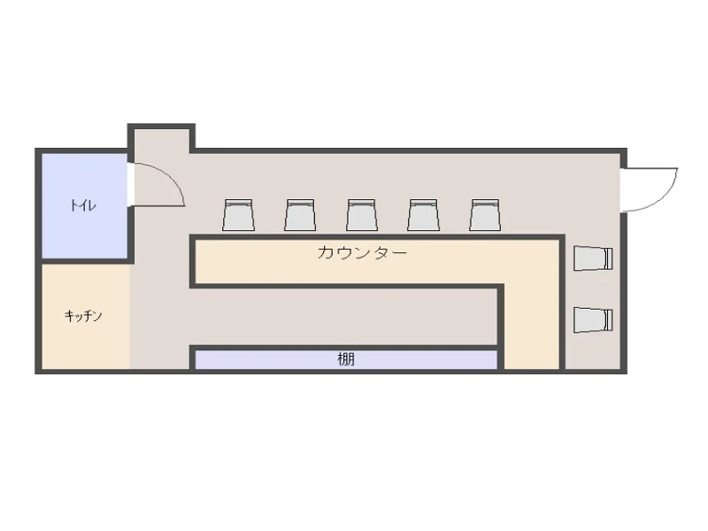 横須賀中央の居抜き店舗の平面図