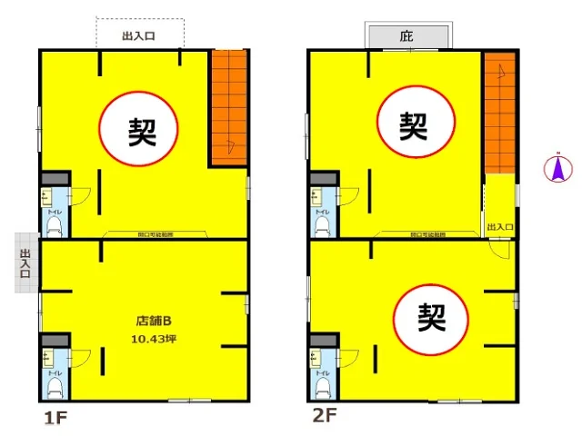 貸店舗(スケルトン)の平面図