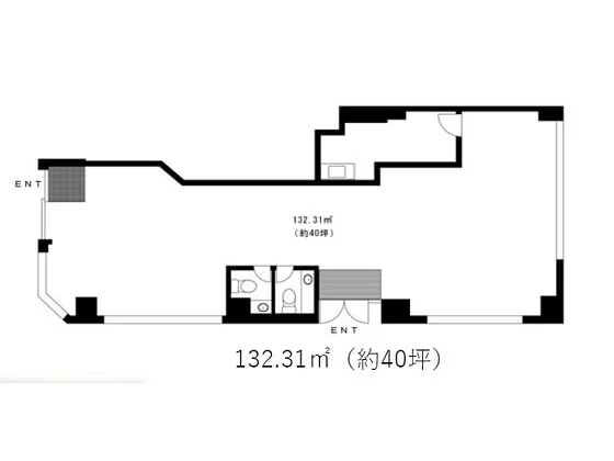南浦和の事務所仕様物件の平面図
