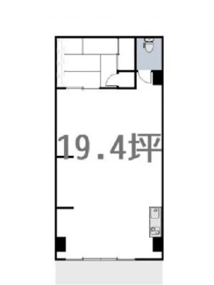 貸店舗(事務所仕様)の平面図
