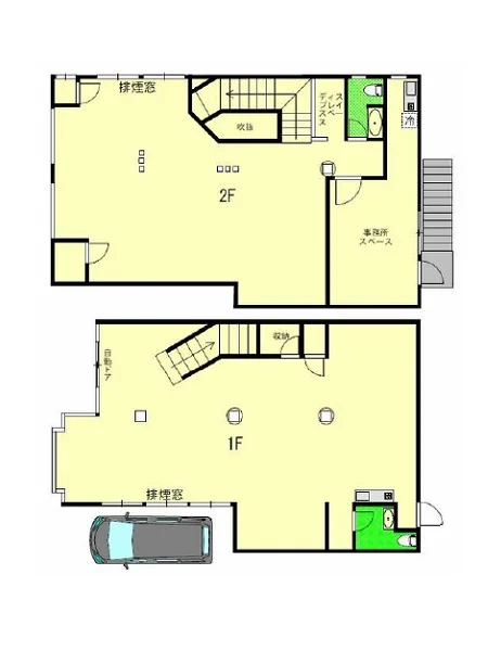 羽村の事務所仕様店舗物件の平面図