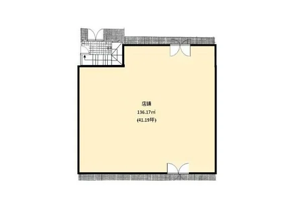 東伏見の事務所仕様物件の平面図