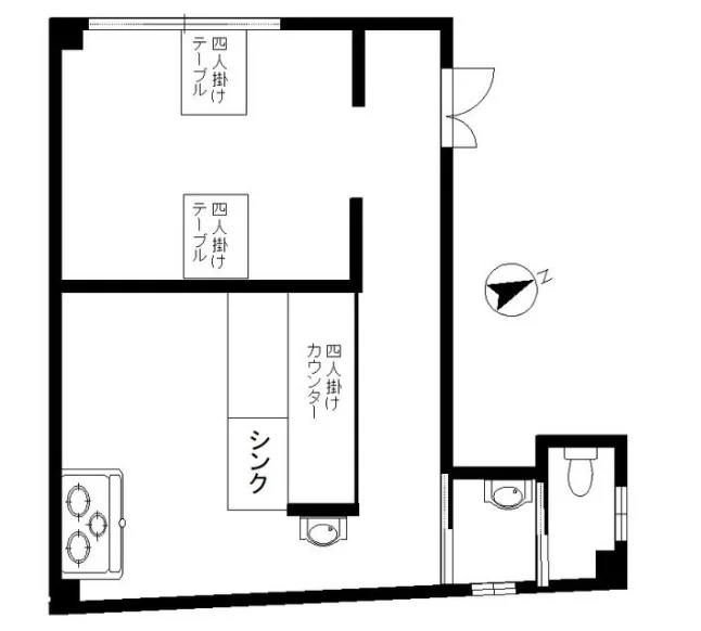 三鷹の居酒屋居抜きの平面図