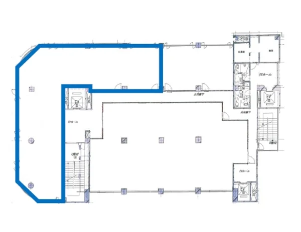 東陽町の事務所仕様店舗物件の平面図