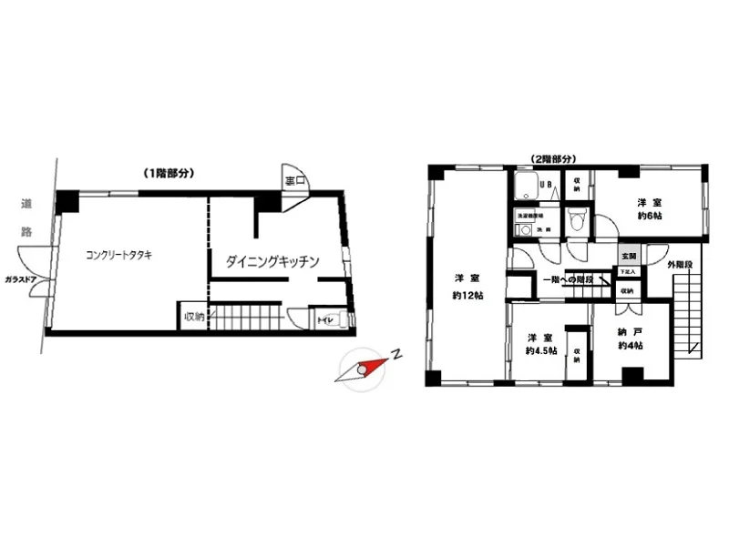 西荻窪の事務所仕様物件の平面図
