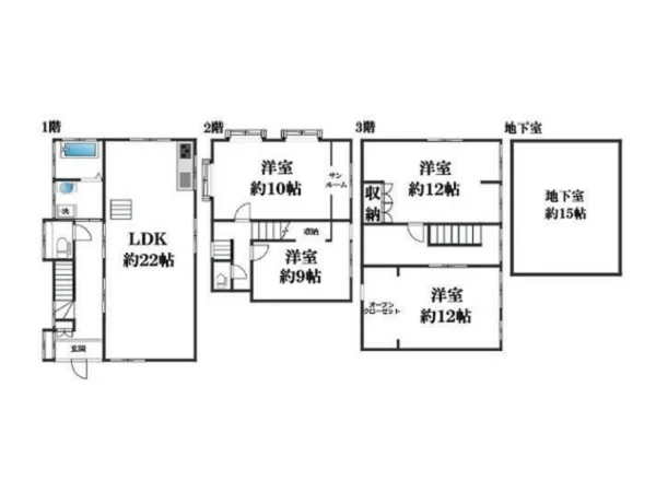 和泉多摩川の事務所仕様店舗物件の平面図
