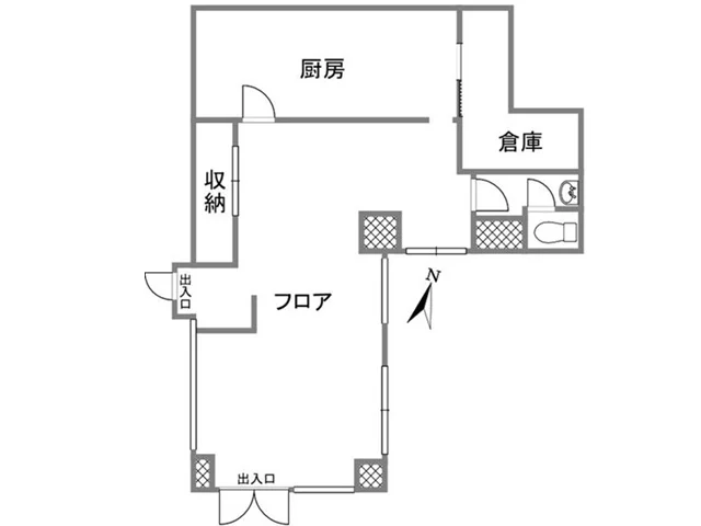 定食屋の居抜き物件の平面図
