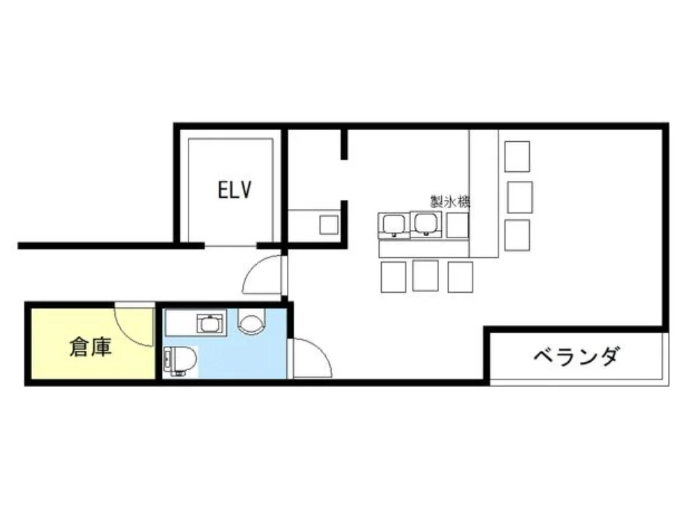 福生のリース店舗物件の平面図