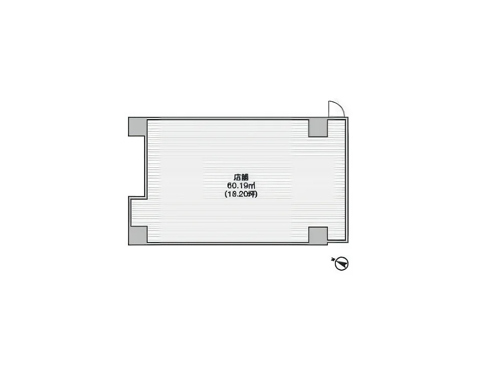 吉野町のスケルトン店舗物件の平面図