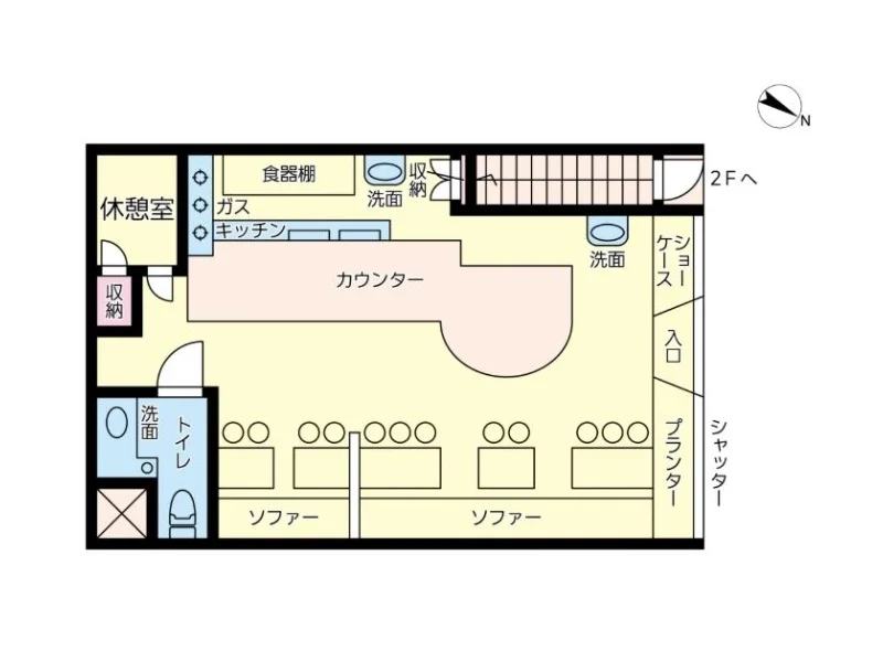 阪東橋のカフェ・喫茶店居抜きの平面図