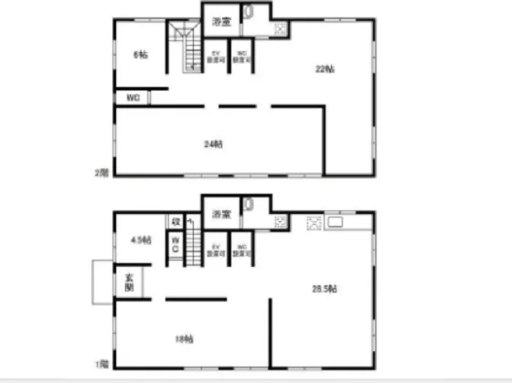 登戸のスケルトン物件の平面図