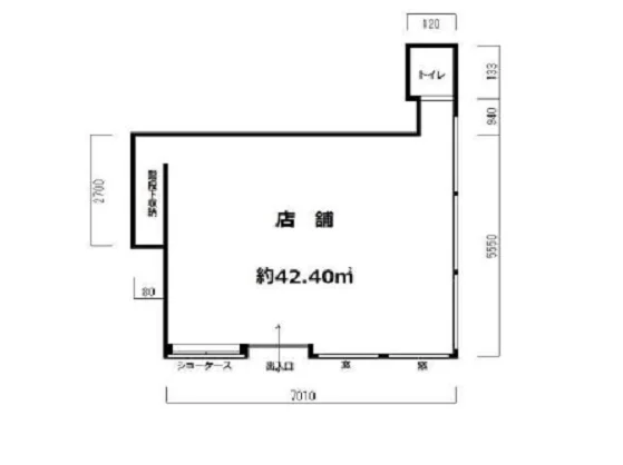 貸店舗(スケルトン)の平面図