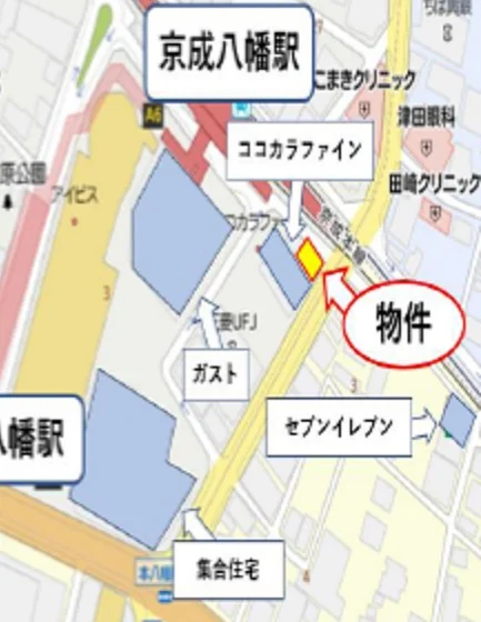 京成八幡の事務所仕様物件の地図