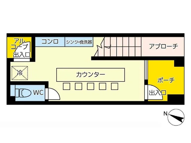 鶴川の居酒屋居抜きの平面図