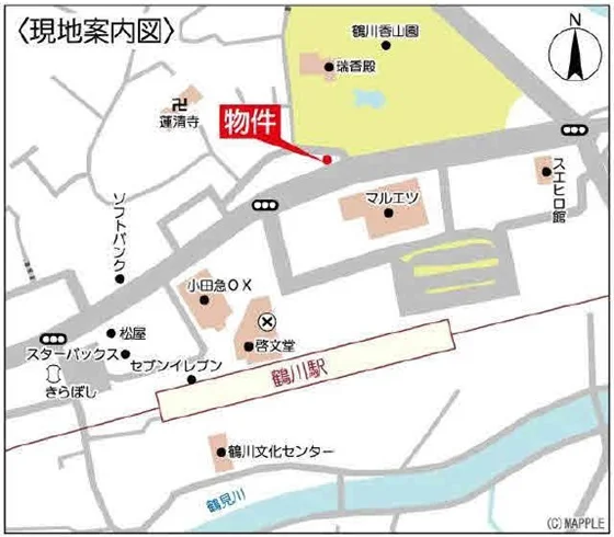 鶴川の居酒屋居抜きの地図