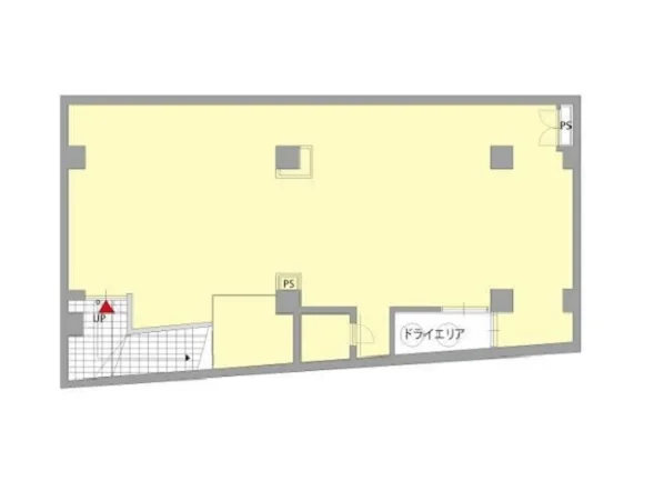 表参道のスケルトン店舗物件の平面図
