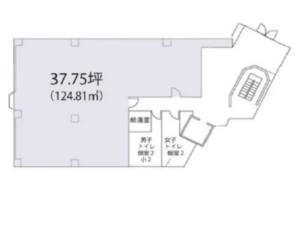 池尻大橋の事務所仕様店舗物件の平面図