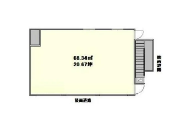 神田のスケルトン店舗物件の平面図
