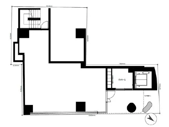 東日本橋のスケルトン店舗物件の平面図