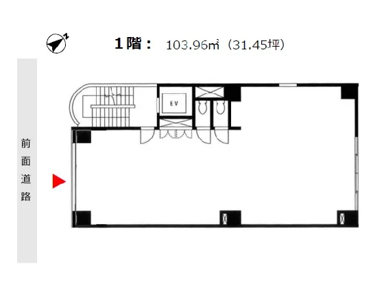 貸店舗(スケルトン)の平面図