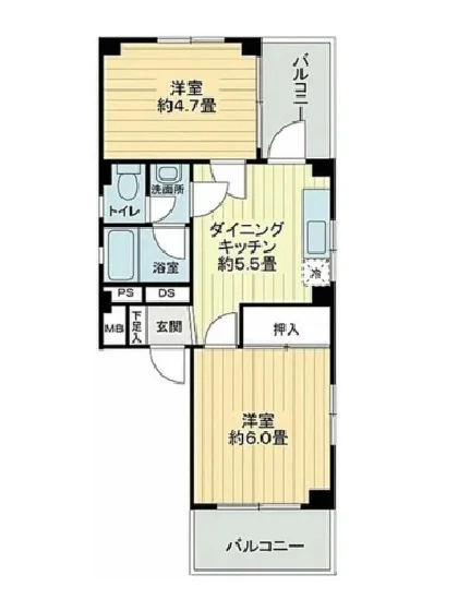 五反田の事務所仕様店舗物件の平面図
