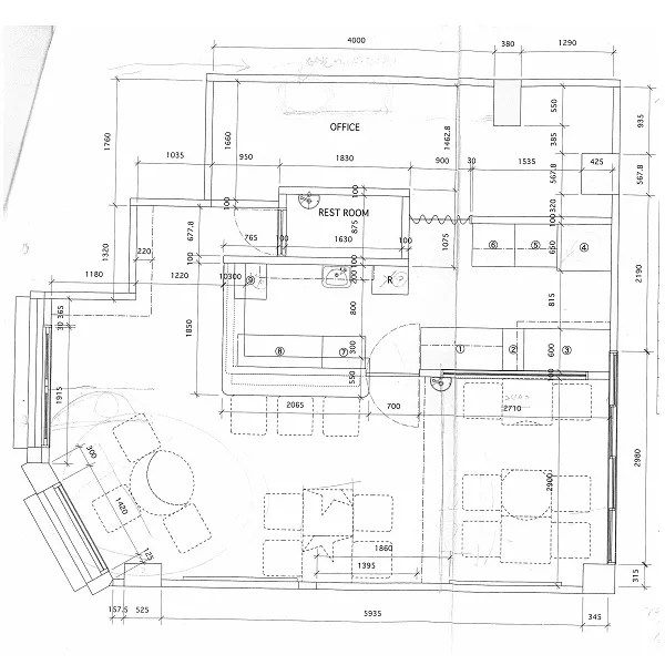 三ツ境の和食居抜きの平面図
