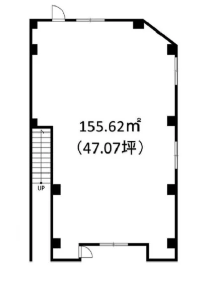 川崎大師のスケルトン店舗物件の平面図