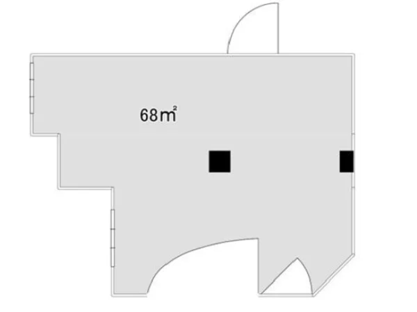 貸店舗(スケルトン)の平面図