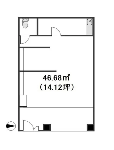 方南町の事務所仕様物件の平面図