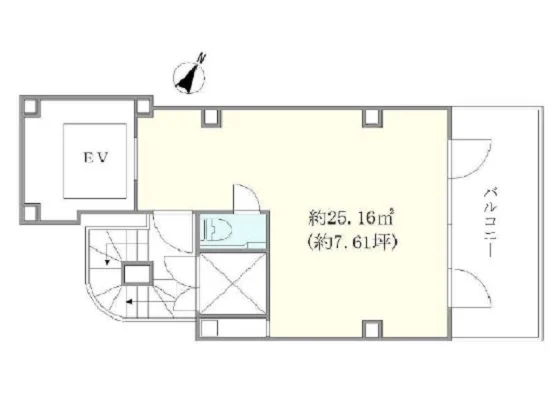六本木のスケルトン物件の平面図