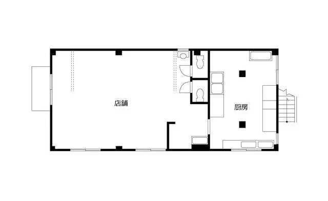 北浦和の居抜き店舗の平面図