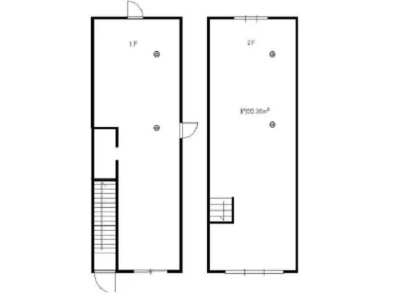 久米川のスケルトン店舗物件の平面図
