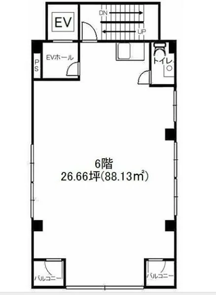 西葛西の事務所仕様店舗物件の平面図