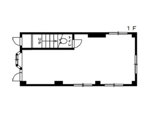 北綾瀬の事務所仕様店舗物件の平面図
