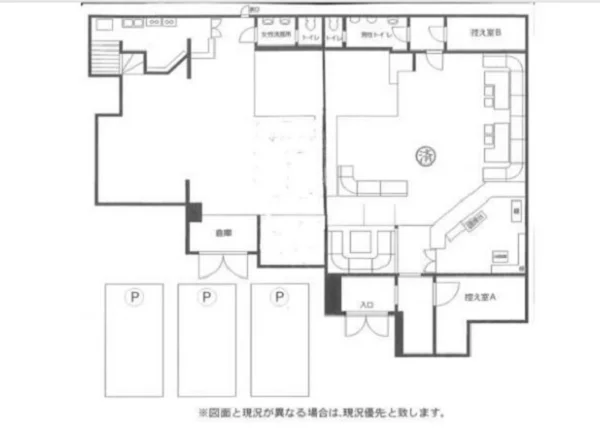 小田急相模原の事務所仕様店舗物件の平面図