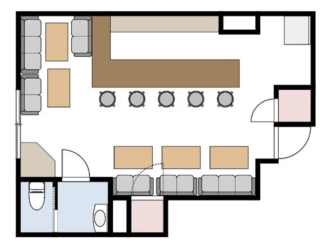 武蔵藤沢の居抜き店舗の平面図
