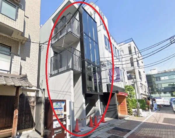 広尾の事務所仕様店舗物件の外観