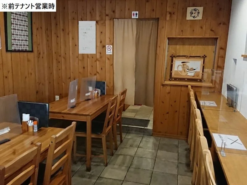 洋光台のうどん・そば居抜きの内装