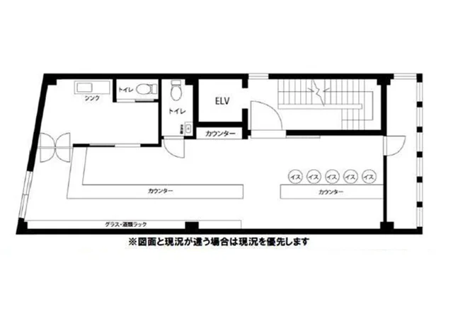 ガールズバーの居抜き物件の平面図