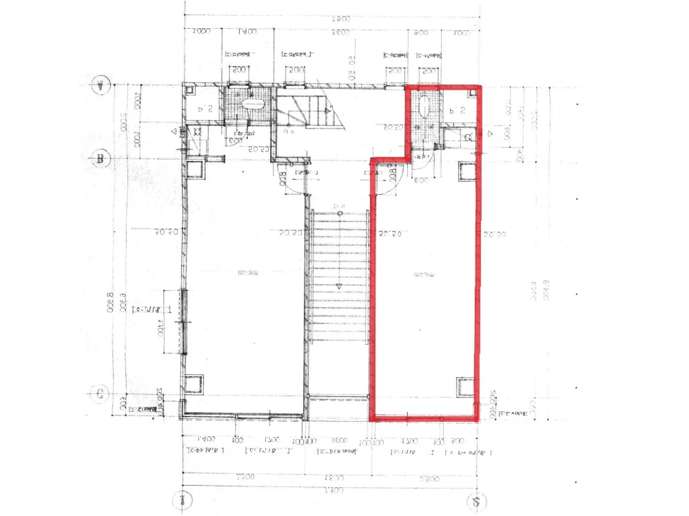 貸店舗(スケルトン)の平面図
