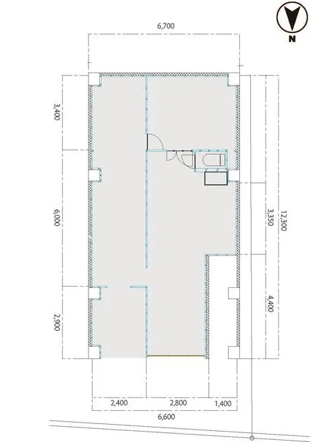 イタリアンの居抜き物件の平面図