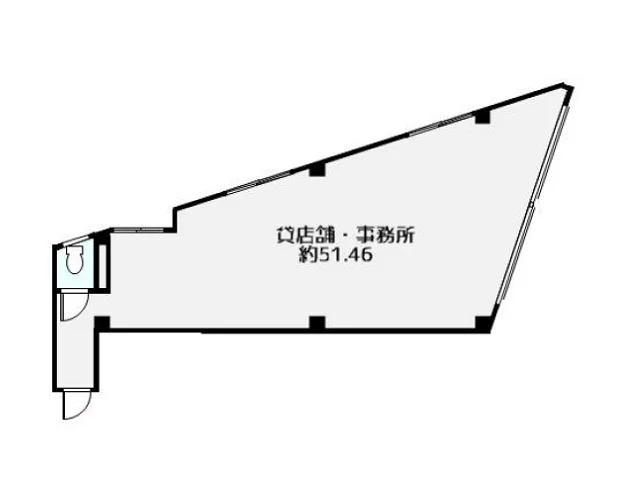 小岩のスケルトン店舗物件の平面図