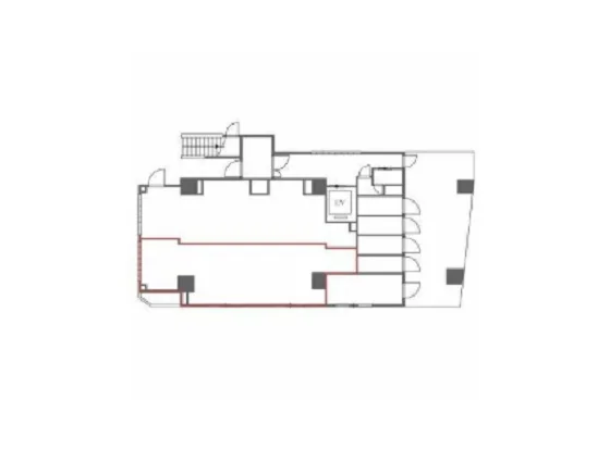 大井町のスケルトン店舗物件の平面図