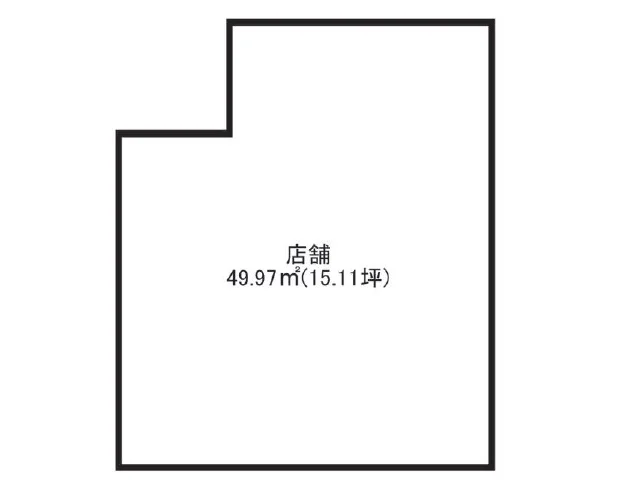 神楽坂のスケルトン店舗物件の平面図