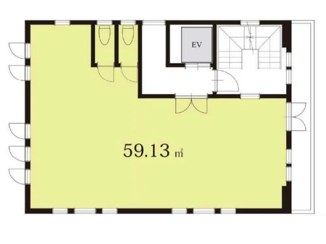 三鷹のスケルトン店舗物件の平面図