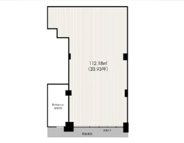 鷺沼の事務所仕様店舗物件の平面図