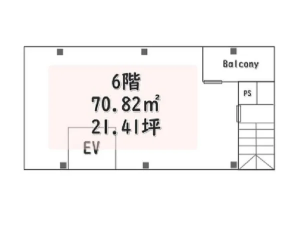 門前仲町のスケルトン店舗物件の平面図