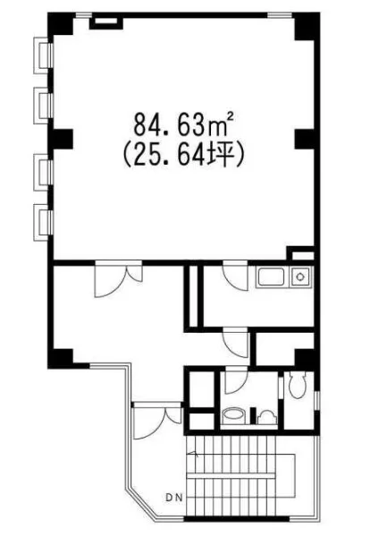天王台の居抜き店舗の平面図